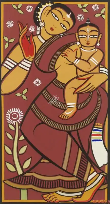 Roy, Jamini (Artist). Untitled (Mother and Child), n.d. | Painting