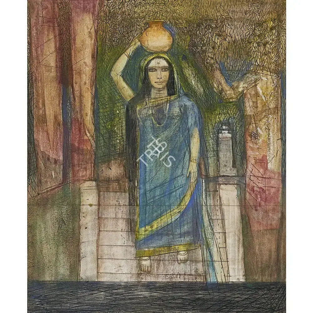 Pyne, Ganesh (Artist). On The Steps, n.d. | Painting