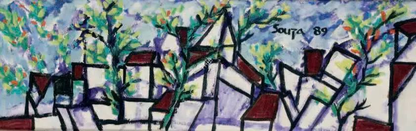Souza, F.N. (Artist). Untitled (Landscape), 1989 | Painting