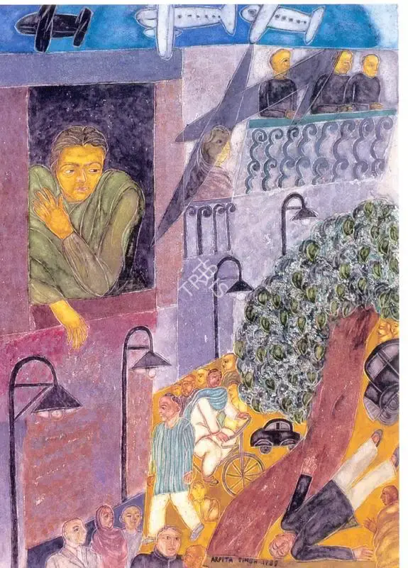 Singh, Arpita (Artist). Girl At Window, n.d. | Painting