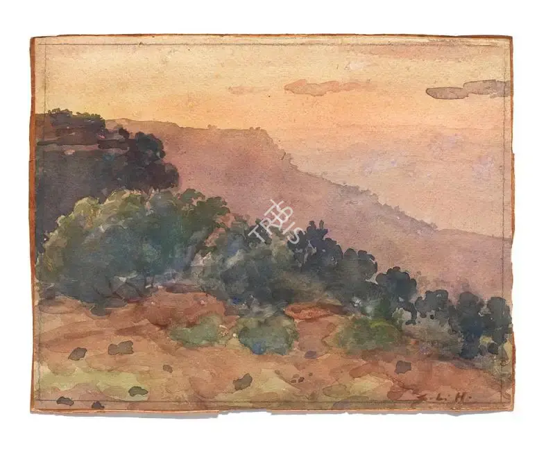 Haldankar, S.L. (Artist). Untitled (Landscape from Panhala Fort, Kolhapur), n.d. | Painting