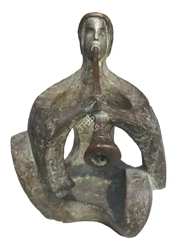 Chakraborty, Debabrata (Artist). Flute Player, n.d. | Sculpture