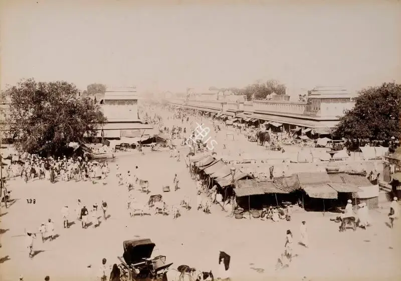 Unknown (Photographer). Manuk Street near Wind Palace, India - From the album 'India China and Australia'. Albumen print pasted on mount, n.d. | Antiquarian Photograph | Photography | 00115386