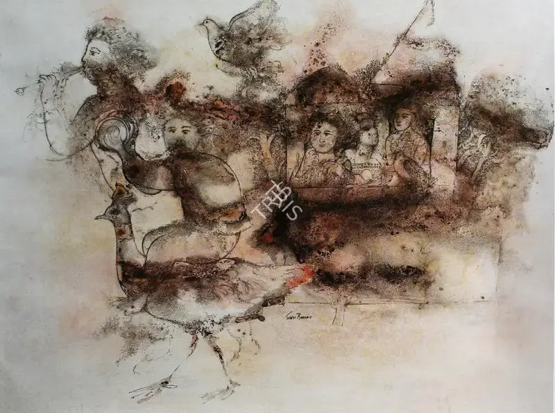 Burman, Sakti (Artist). Untitled. Watercolour and ink on paper, 1990s | Painting | FineArts | 00897426