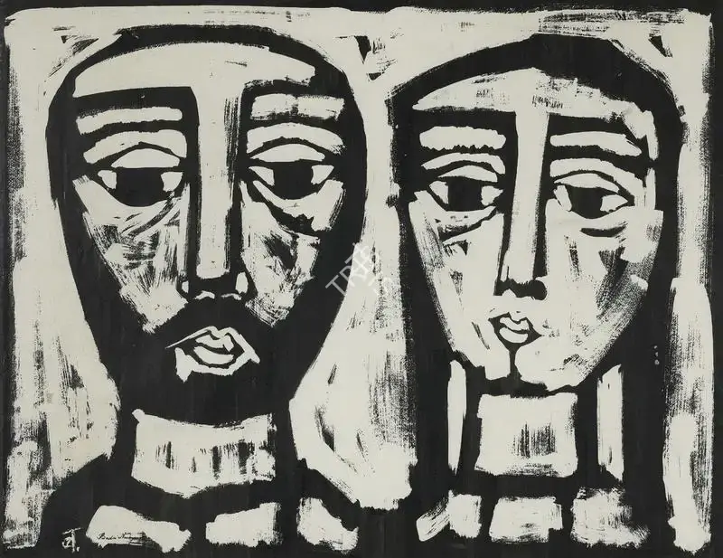 Narayan, Badri (Artist). Man and Woman, n.d. | Painting