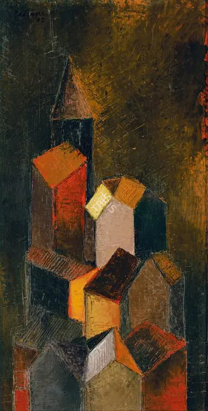 Padamsee, Akbar (Artist). Untitled (Cityscape), 1957 | Painting