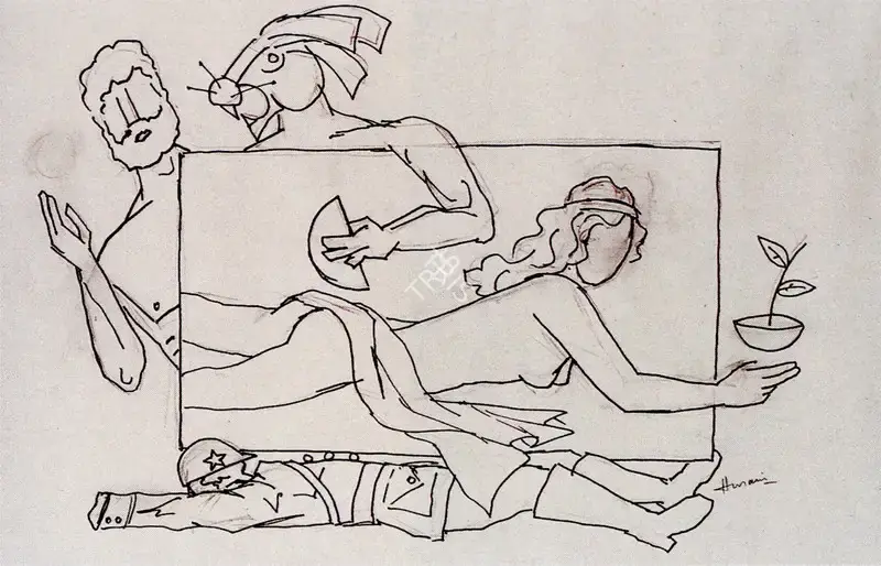 Husain, M.F. (Artist). Untitled, n.d. | Drawing