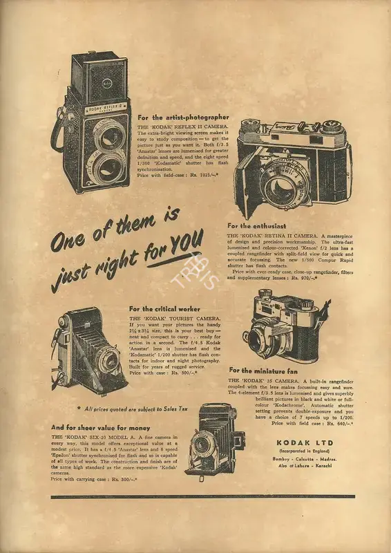 Kodak (Advertiser). One of Them is Just Right for You, 1951 | Advertisement