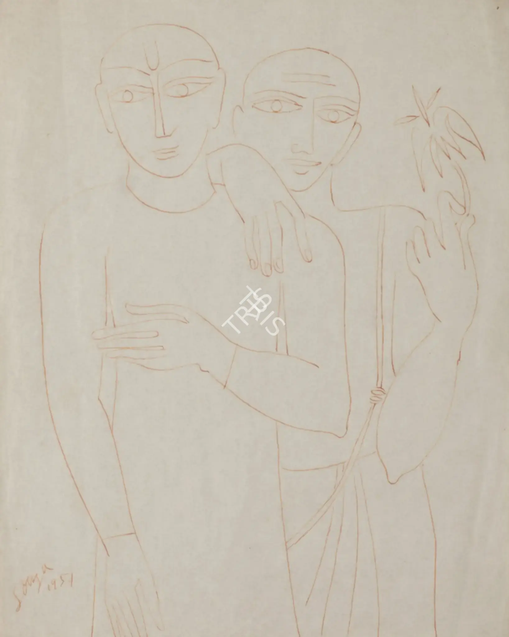 Souza, F.N. (Artist). Untitled, 1951 | Drawing