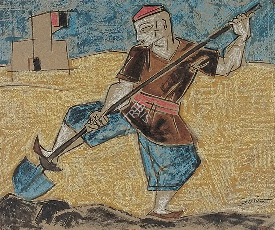 Aryan, K.C. (Artist). Farmer, mid 1950s | Painting