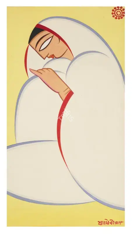 Roy, Jamini (Artist). Untitled (Seated Woman), n.d. | Painting
