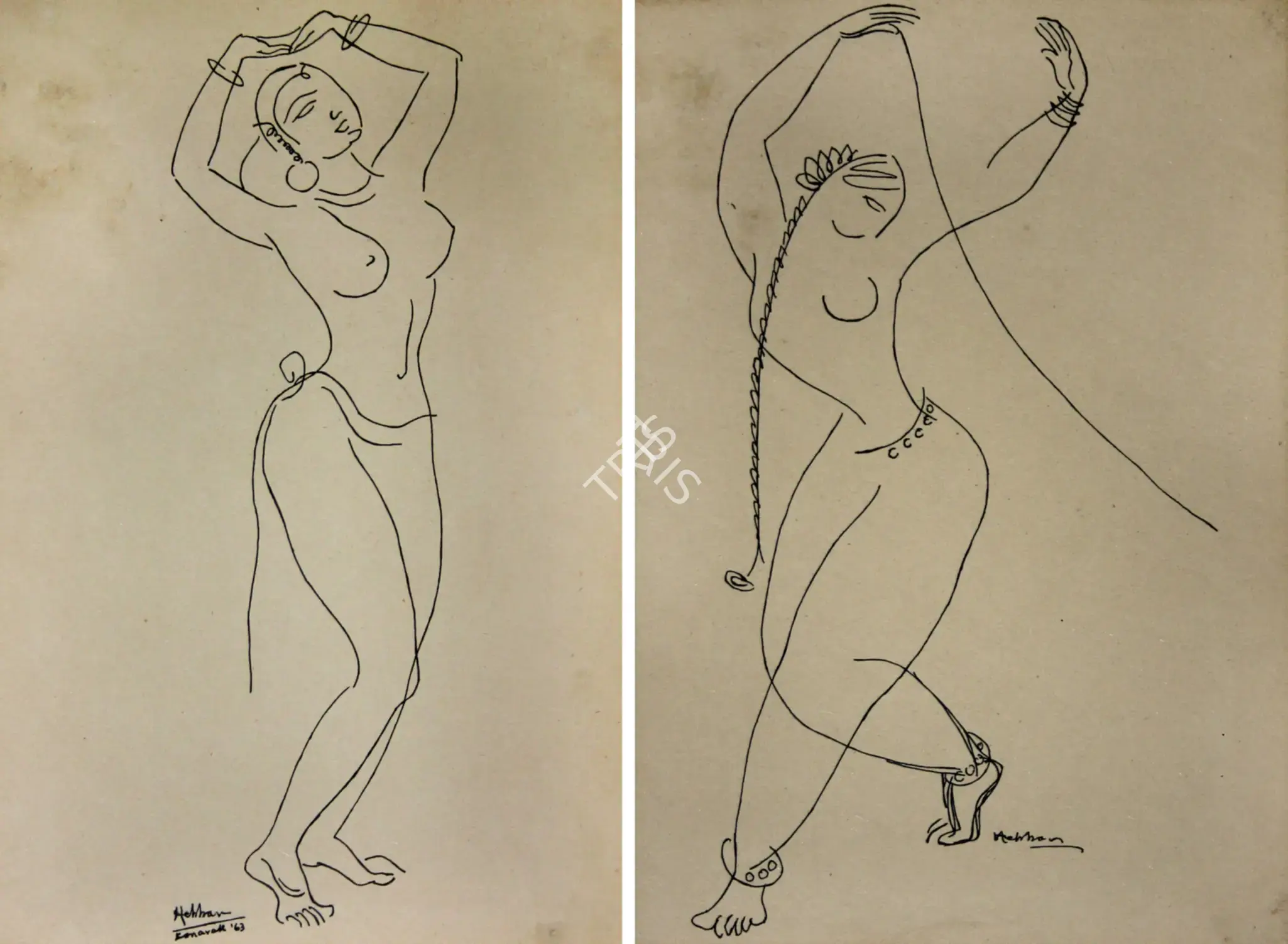 Hebbar, K.K. (Artist). Untitled, 1963 | Drawing