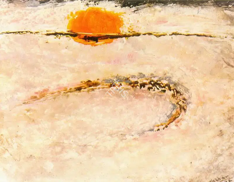 Hebbar, K.K. (Artist). Desert Sun, 1977 | Painting