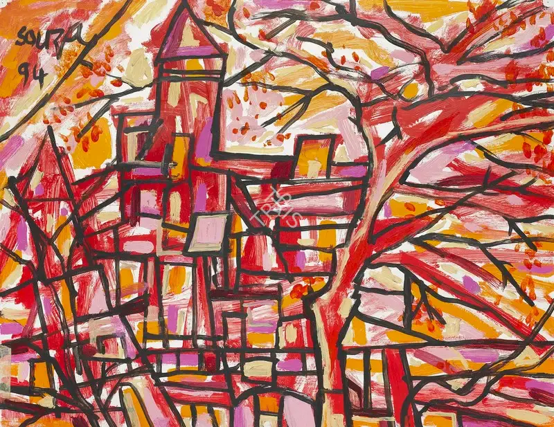 Souza, F.N. (Artist). Untitled (Landscape), 1994 | Painting