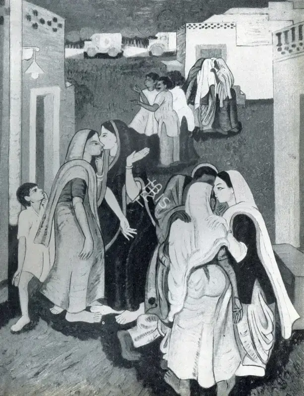 Mago, Pran Nath (Artist). Rumours. Oil, n.d. | Marg, September 1954 | Painting | FineArts | 00674670