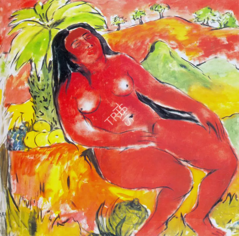 Ara, K.H. (Artist). Female Nude, c.1980 | Painting