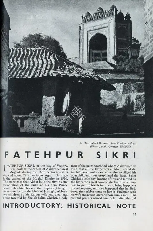 Fatehpur Sikri - Introductory- Historical Note. In Marg. 2(3), pp. 16-19. Bombay: Modern Architectural Research Group, July 1948 | Essay | ArcHeritage | 00668759