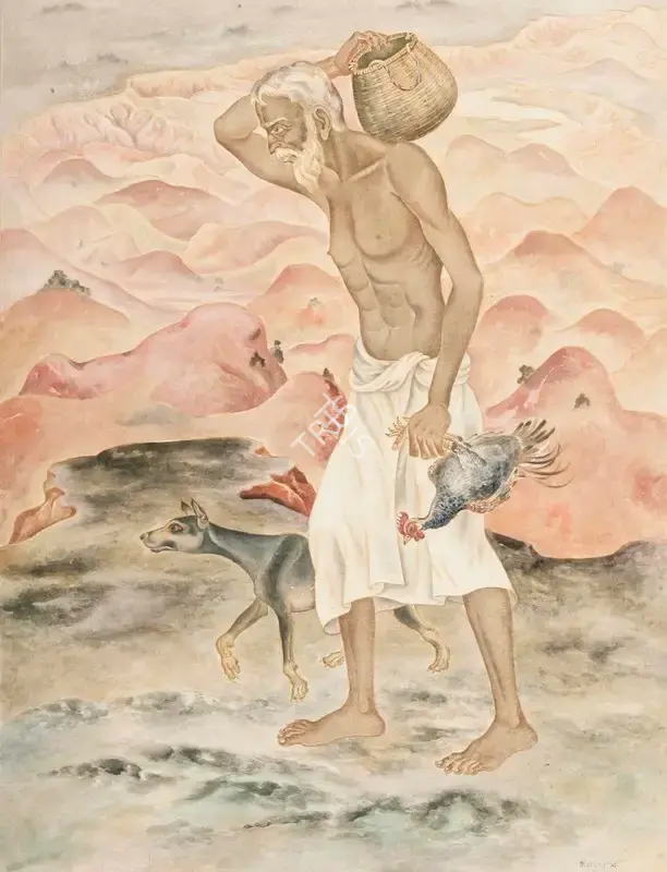 Dev Burman, D.K. (Artist). To The Market, 1958 | Painting