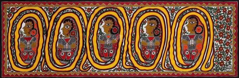 Devi, Baua (Artist). Untitled (Madhubani Painting). Acrylic on canvas, 1999-2010 | Painting  | 00868099