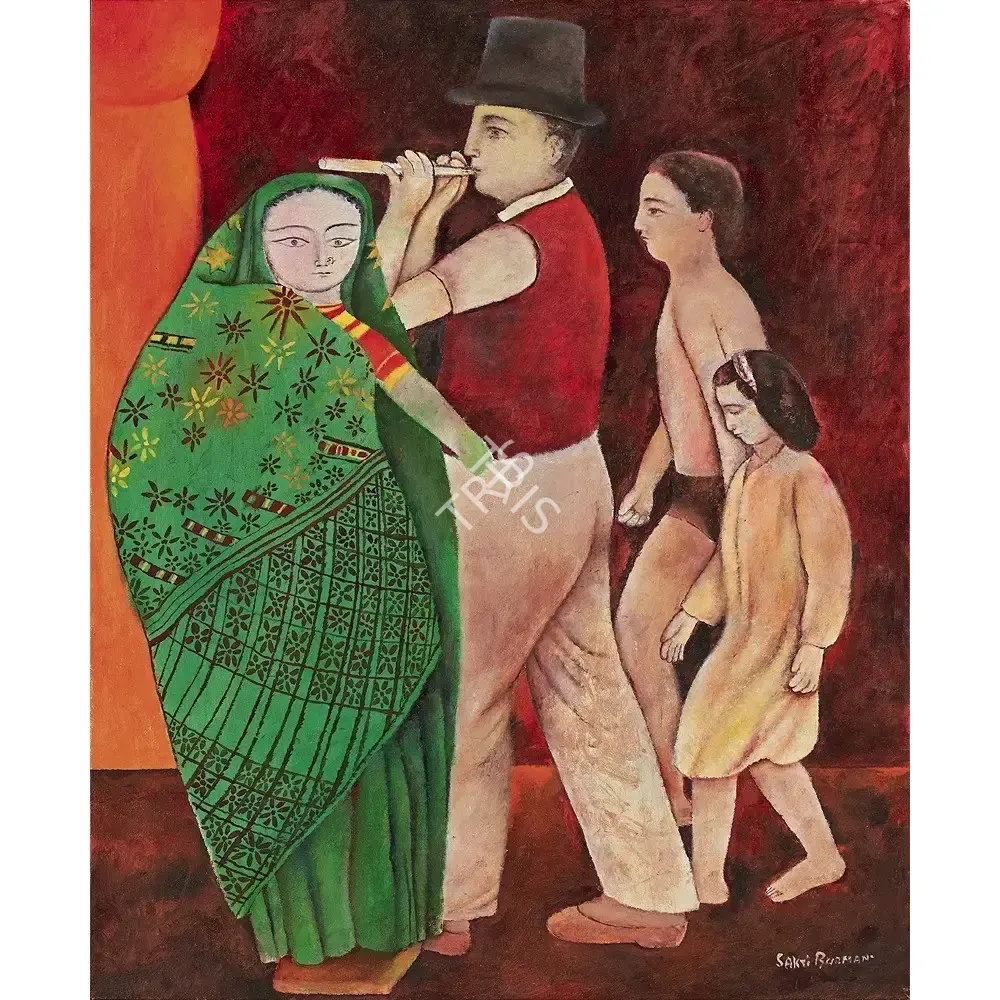 Burman, Sakti (Artist). The Flutist, n.d. | Painting