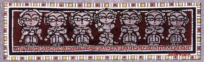 Roy, Jamini (Artist). Krishna And The Gopis, n.d. | Painting