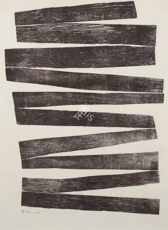 Hashmi, Zarina (Artist). Untitled. Woodcut printed in brown on Indian handmade paper; Edition 2/5, 1968 | Graphic Art | FineArts | 00355050