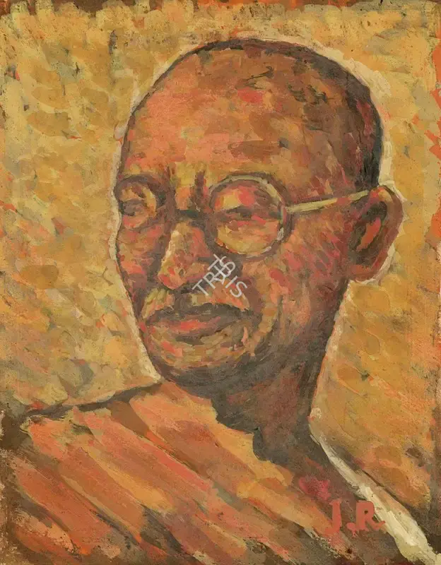 Roy, Jamini (Artist). Untitled (Gandhi), n.d. | Painting