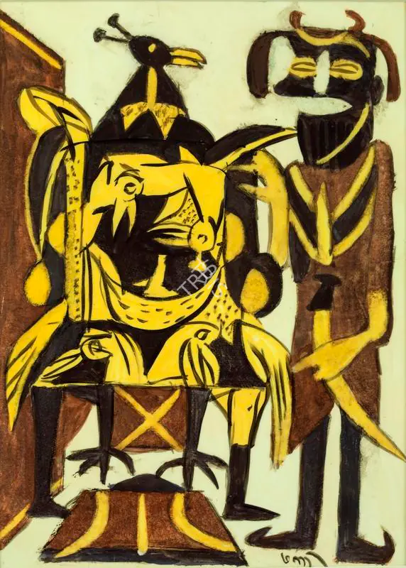 Subramanyan, K.G. (Artist). Peacock Throne, 2002 | Painting