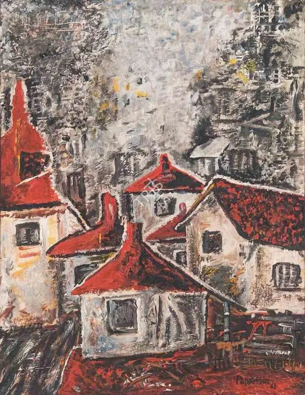 Padamsee, Akbar (Artist). Houses, 1963 | Painting
