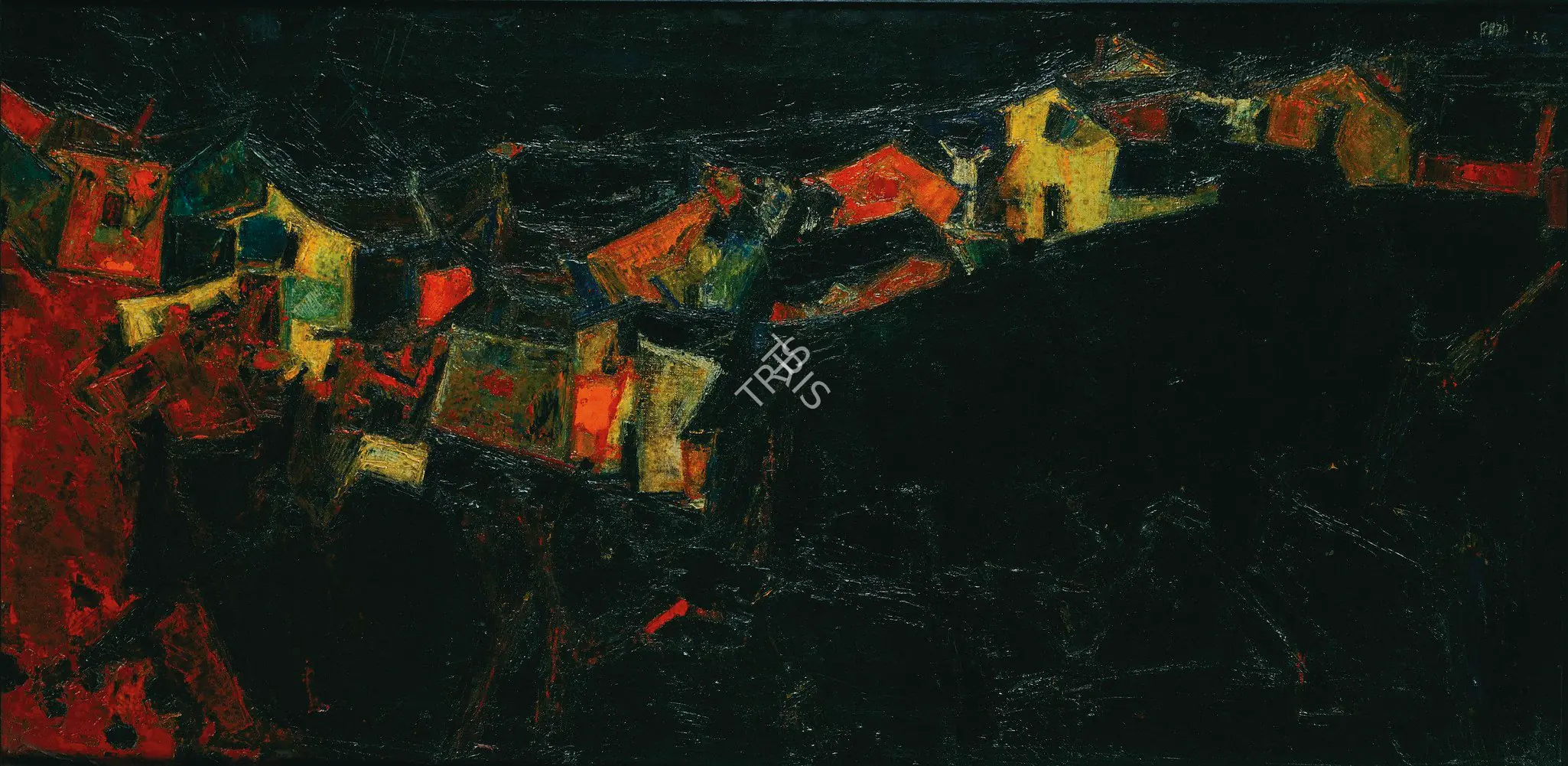 Raza, S.H. (Artist). Village, 1956 | Painting