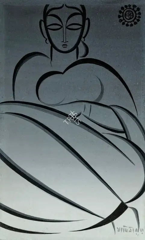 Roy, Jamini (Artist). Untitled (Seated Woman), n.d. | Painting