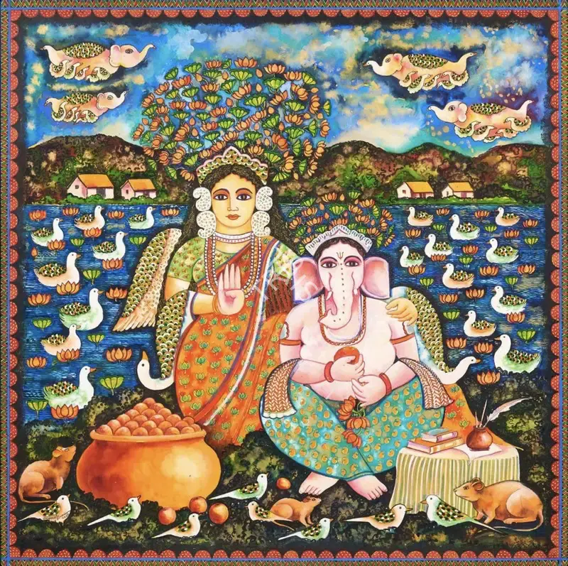 Burman, Jayshri (Artist). Ganesh Janani, 2020 | Painting