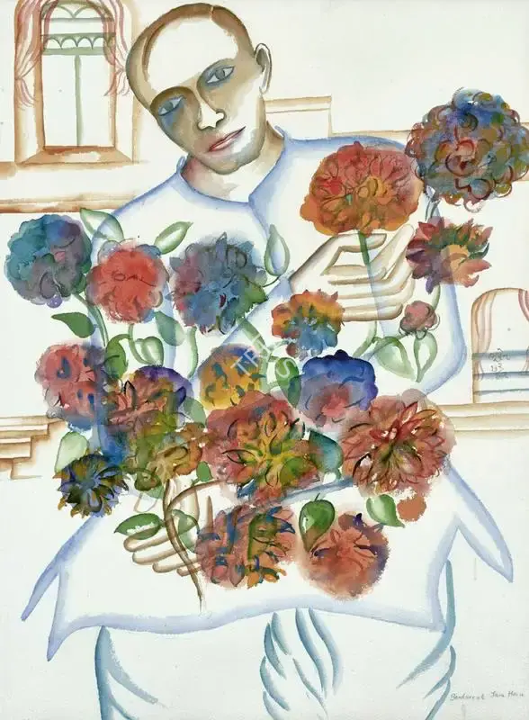 Khakhar, Bhupen (Artist). A Gardner in Jain House, 2002 | Painting