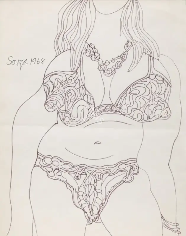 Souza, F.N. (Artist). Untitled, 1968 | Drawing & Sketch