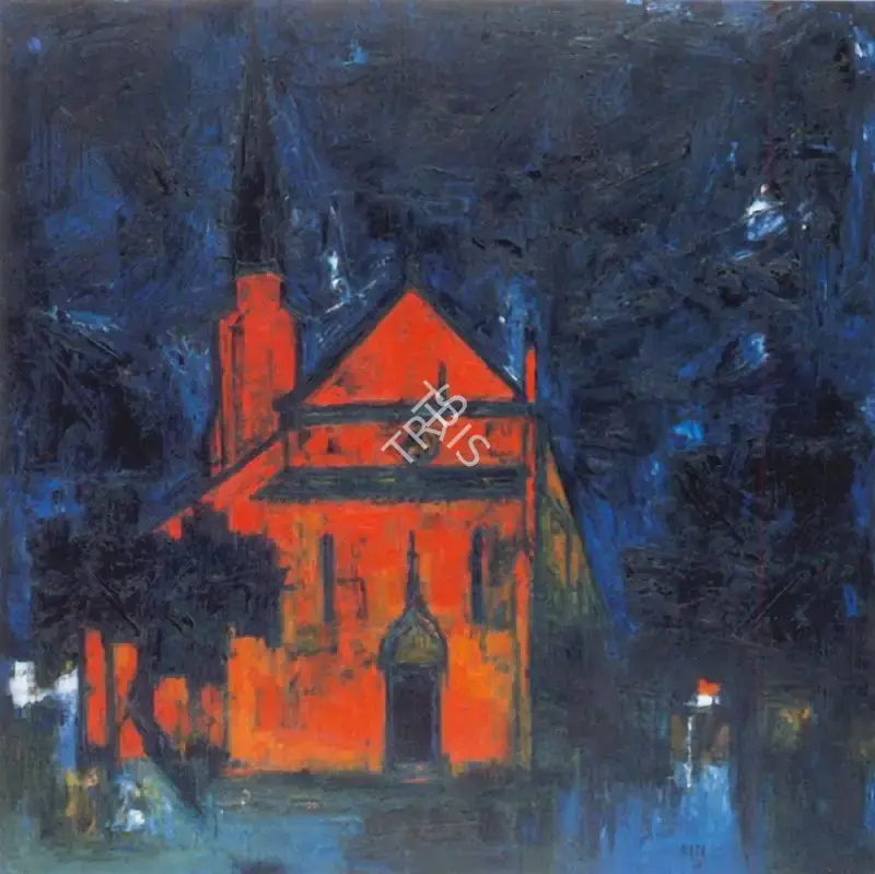 Raza, S.H. (Artist). La Chapelle Rouge, 1958 | Painting