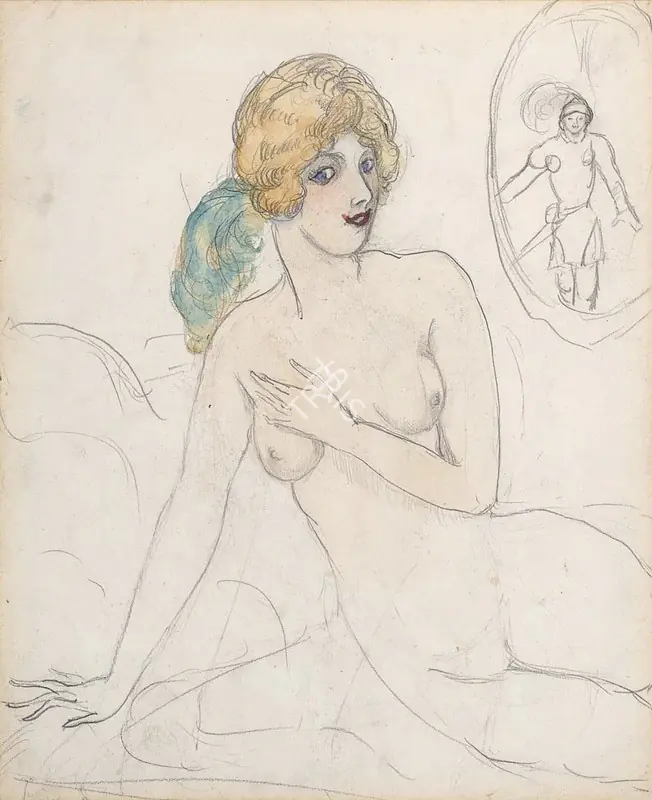 Sher-Gil, Amrita (Artist). Untitled. Mixed media on paper, circa 1930 | Painting | EconomicsArt | 00871614