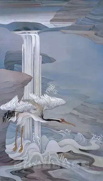 Chakladar, Amalnath (Artist). Landing Bird. Tempera on card paper, 1984 | Painting | FineArts | 00575791