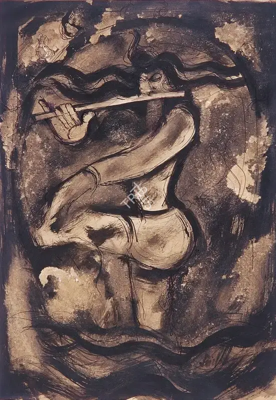 Mookherjea, Sailoz (Artist). Tandav, late 1940s | Painting