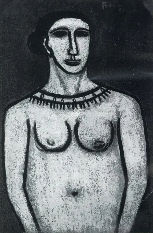 Padamsee, Akbar (Artist). Woman with Necklace. Oil, 1953 | Marg, June 1954 | Painting | FineArts | 00674627