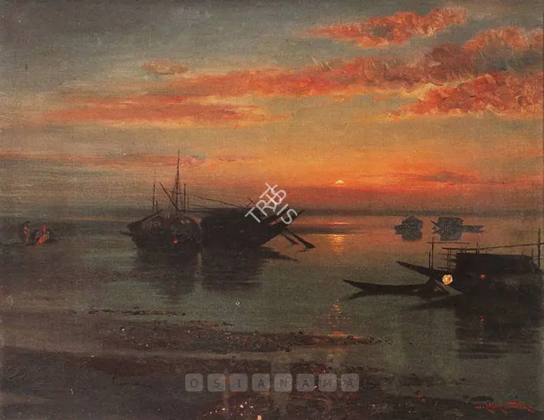 Gangooly, J.P. (Artist). Moonrise. Oil on canvas, n.d. | Painting | FineArts | 00375972