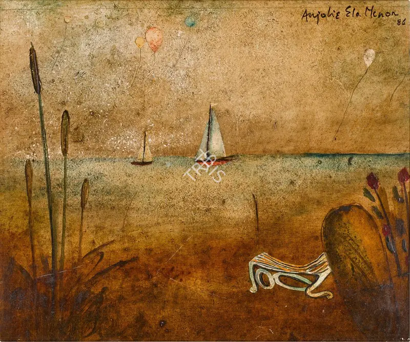 Menon, Anjolie Ela (Artist). Untitled (Seascape), 1986 | Painting