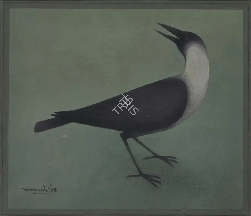Shaw, Lalu Prasad (Artist). Crow. Tempera on paper, 1984 | Painting | FineArts | 00333456