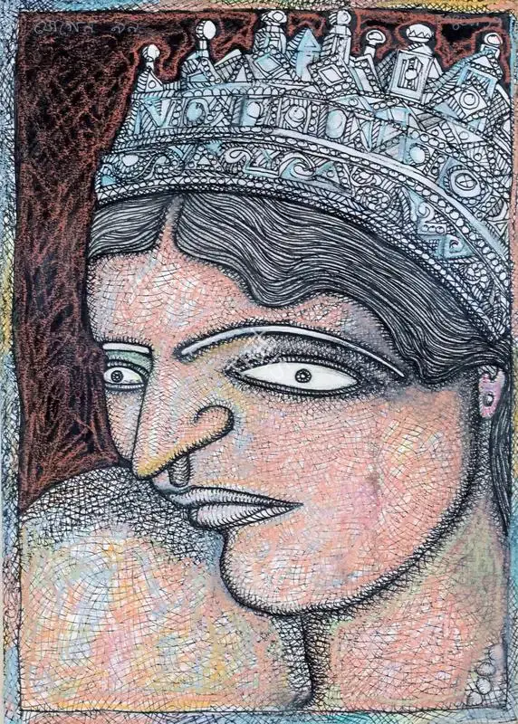 Chowdhury, Jogen (Artist). Untitled (Queen), 1999 | Painting