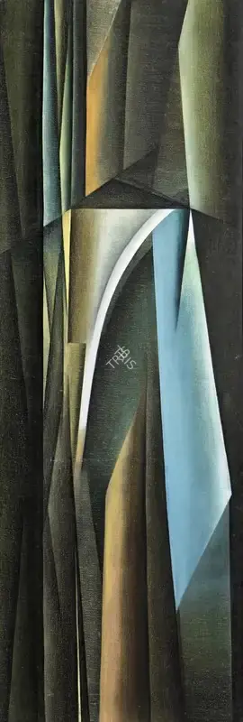 Sharma, Mohan (Artist). Untitled. Oil on canvas, 1971 | Painting | EconomicsArt | 00869599