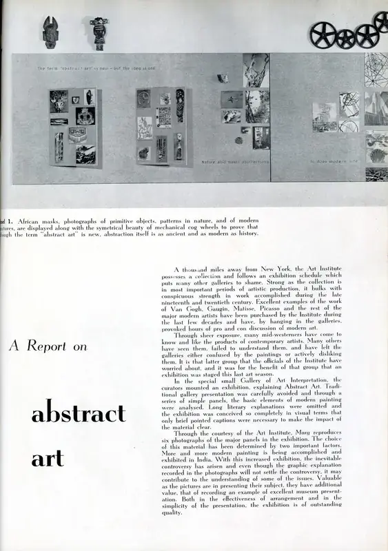 Anonymous (Essayist). A Report on Abstract Art. In Marg. 7(2), pp. 45-48. Bombay: Marg, March 1954 | Essay | FineArts | 00668823, 1954