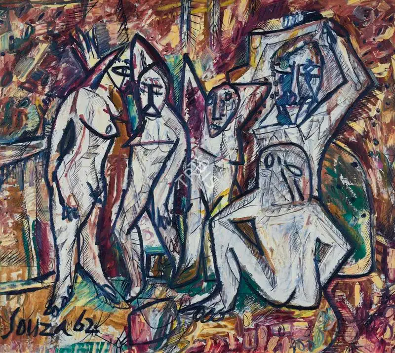 Souza, F.N. (Artist). Young Ladies from Belsize Park, 1962 | Painting