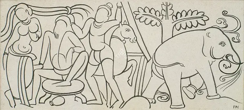 Pai, Laxman (Artist). Untitled. Watercolour on paper, c.1949 | Painting | FineArts | 00373363