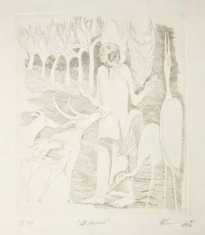 Khanna, Krishen (Artist). St. Francis, 1982 | Graphic Art