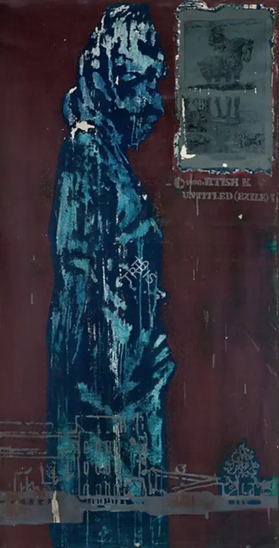 Kallat, Jitish (Artist). Untitled (Exile). Mixed media on canvas, 1998 | Painting | FineArts | 00647016