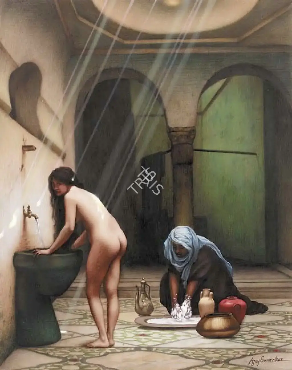 Swarnkar, Ajay (Artist). Moorish Bath, n.d. | Painting